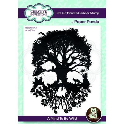 Creative Expressions Paper Panda Pre Cut Rubber Stamp - A Mind To Be Wild